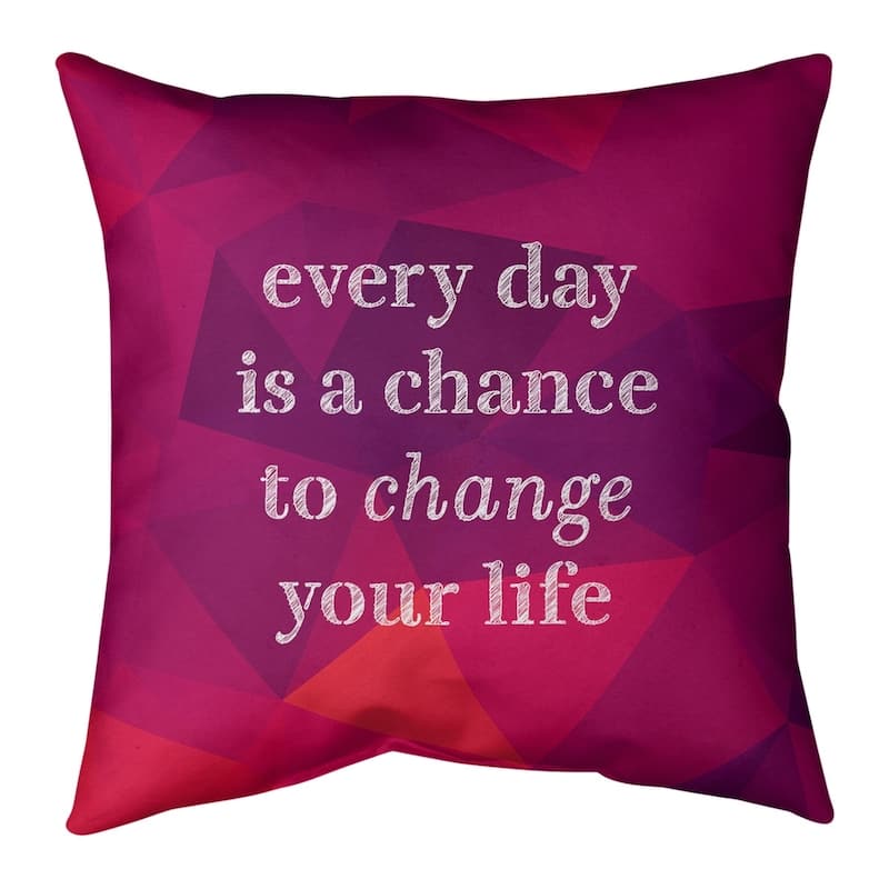 Quotes Faux Gemstone Change Your Life Quote Pillow-spun Polyester - Bed 