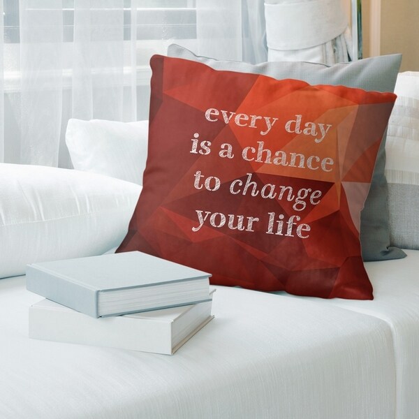 Quotes Faux Gemstone Change Your Life Quote Pillow-Faux Linen