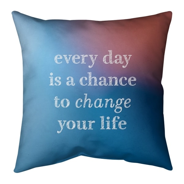 Quotes Multicolor Background Change Your Life Quote Pillow-Cotton Twill