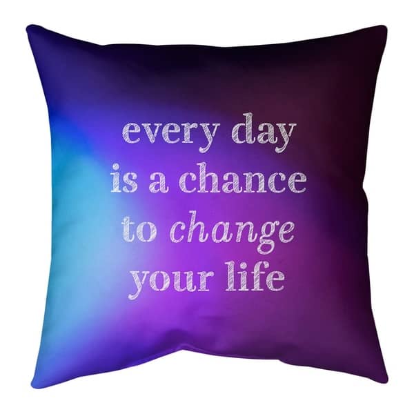 Quotes Multicolor Background Change Your Life Quote Pillow Faux Suede Overstock 30307480