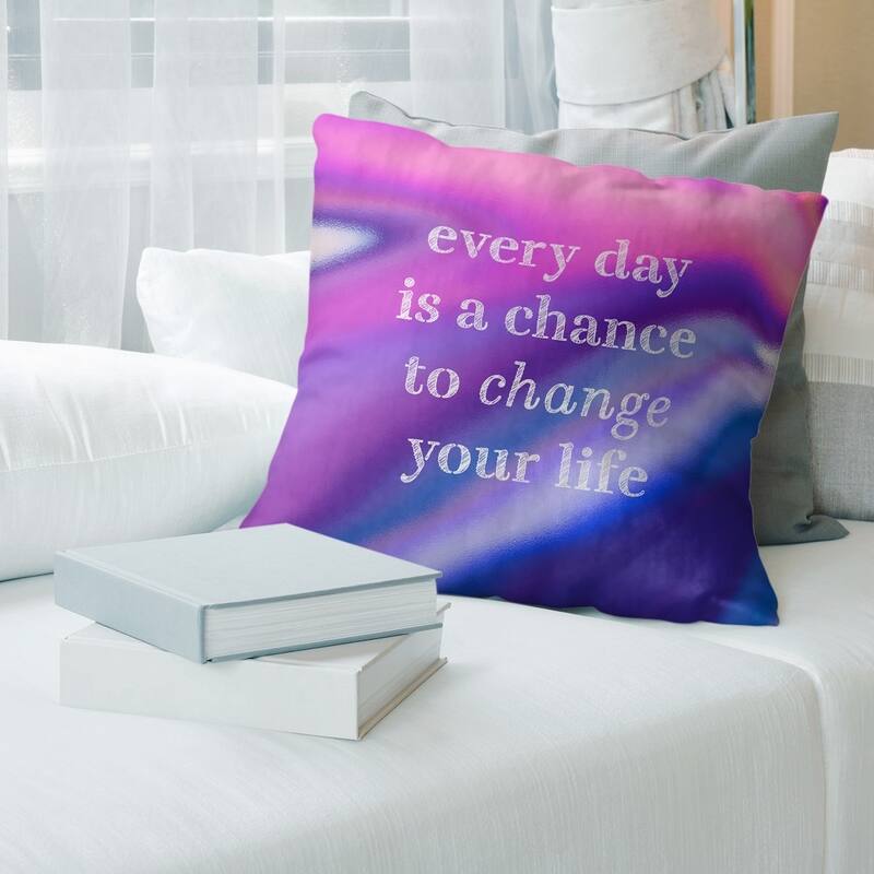 Quotes Multicolor Background Change Your Life Quote Pillow-Faux Linen ...