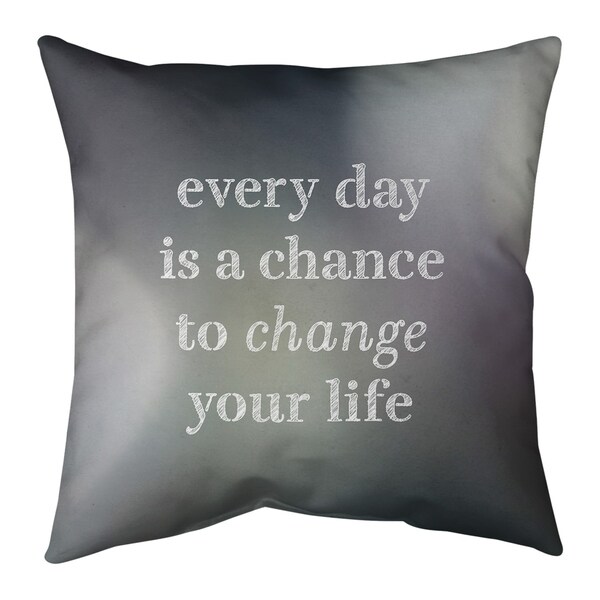 Quotes Multicolor Background Change Your Life Quote Pillow-Spun Polyester