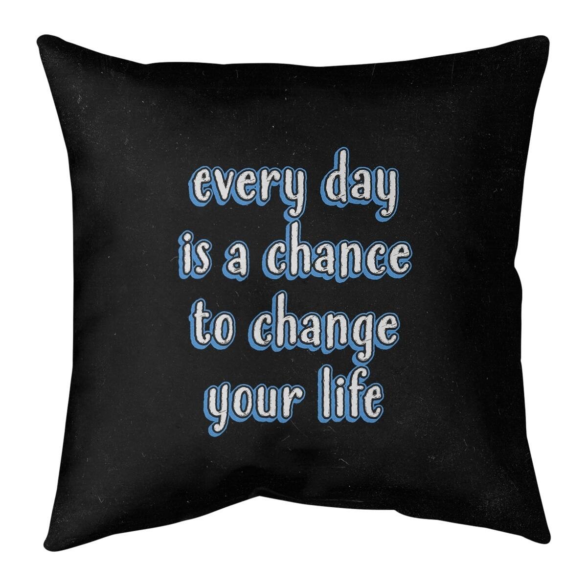 Quotes Change Your Life Quote Chalkboard Style Floor Pillow - Standard 