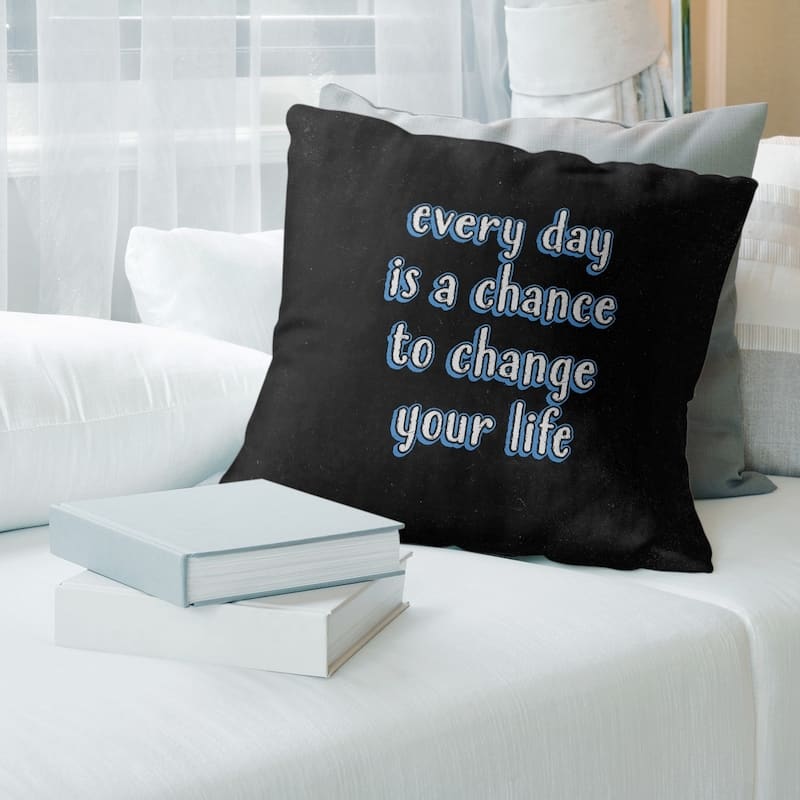 Quotes Change Your Life Quote Chalkboard Style Floor Pillow - Standard ...