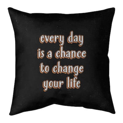 Quotes Change Your Life Quote Chalkboard Style Pillow-Spun Polyester