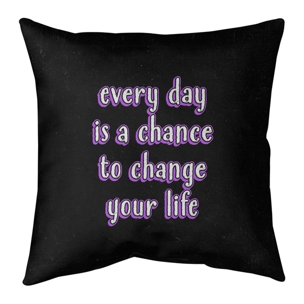 Quotes Change Your Life Quote Chalkboard Style Pillow-Cotton Twill