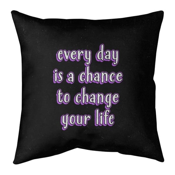 Quotes Change Your Life Quote Chalkboard Style Pillow (w/Rmv Insert ...
