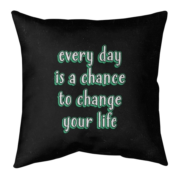 Quotes Change Your Life Quote Chalkboard Style Pillow-Cotton Twill