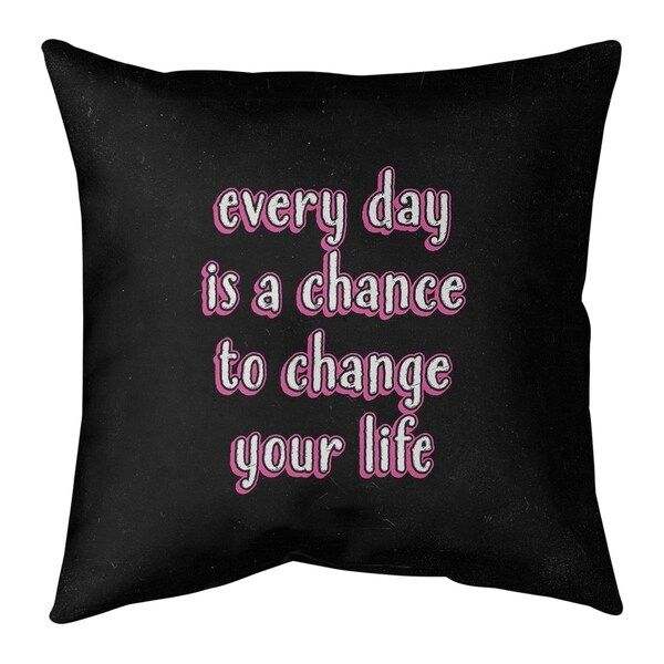 Quotes Change Your Life Quote Chalkboard Style Pillow-Faux Linen