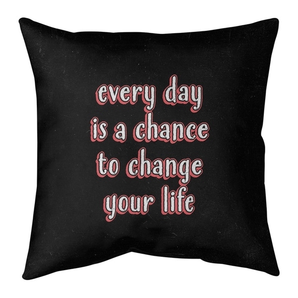 Quotes Change Your Life Quote Chalkboard Style Pillow-Faux Suede