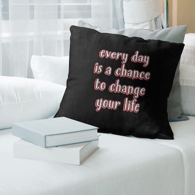 Quotes Change Your Life Quote Chalkboard Style Pillow-Spun Polyester