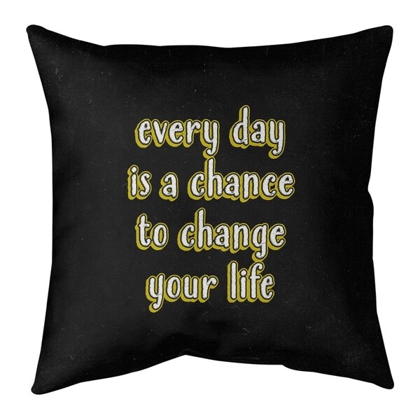 Quotes Change Your Life Quote Chalkboard Style Pillow-Faux Linen