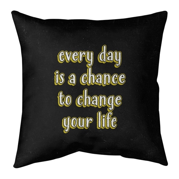 Quotes Change Your Life Quote Chalkboard Style Pillow-Faux Suede