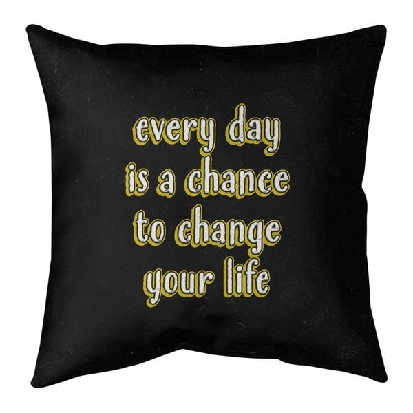 Quotes Change Your Life Quote Chalkboard Style Pillow-Faux Suede ...
