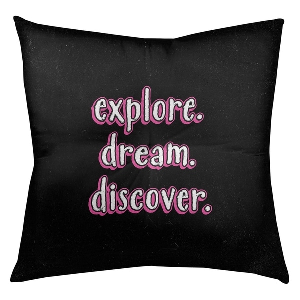 Quotes Explore Dream Discover Quote Chalkboard Style Floor Pillow - Square Tufted