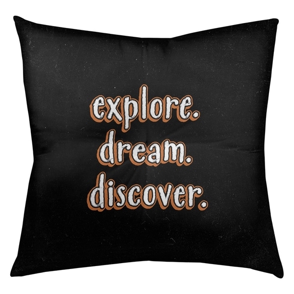 Quotes Explore Dream Discover Quote Chalkboard Style Floor Pillow - Square Tufted