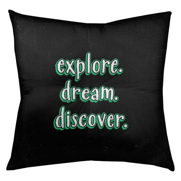Quotes Explore Dream Discover Quote Chalkboard Style Floor Pillow - Square Tufted
