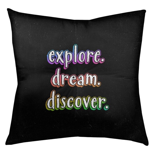 Quotes Explore Dream Discover Quote Chalkboard Style Floor Pillow - Square Tufted