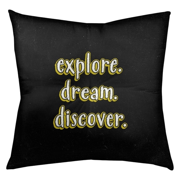 Quotes Explore Dream Discover Quote Chalkboard Style Floor Pillow - Square Tufted