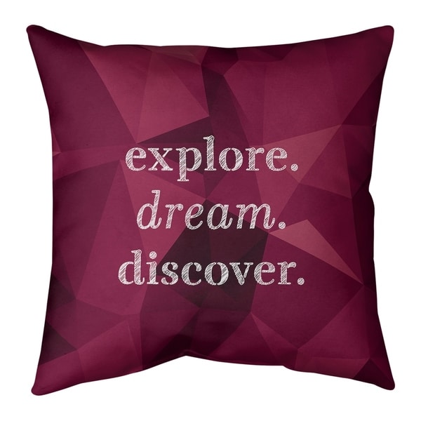 Quotes Faux Gemstone Explore Dream Discover Quote Floor Pillow - Standard
