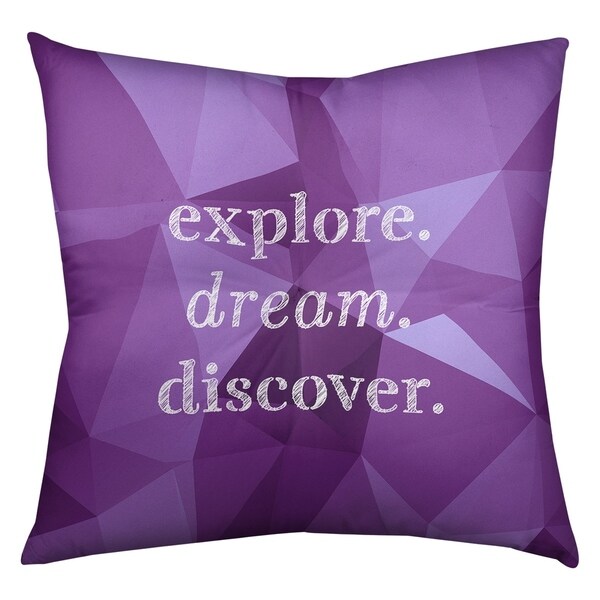 Quotes Faux Gemstone Explore Dream Discover Quote Floor Pillow - Square Tufted