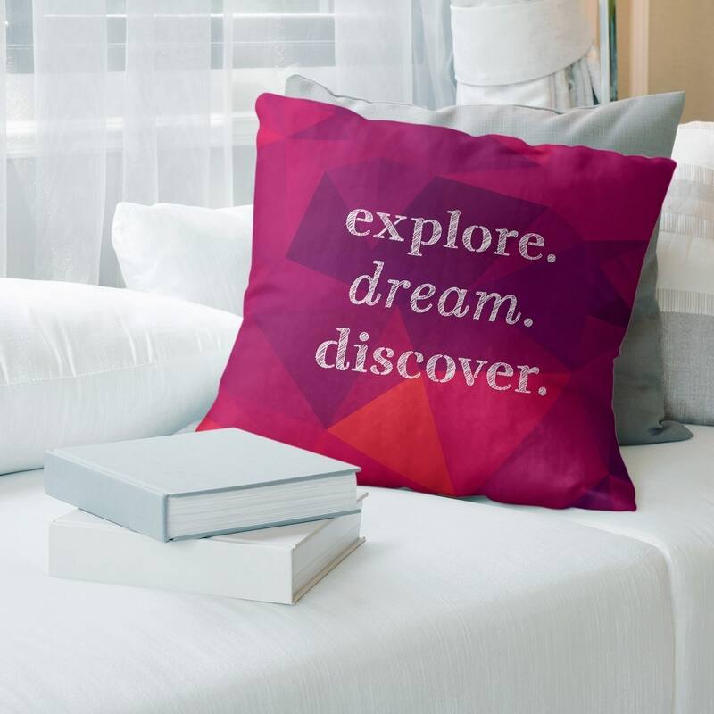 Quotes Faux Gemstone Explore Dream Discover Quote Floor Pillow ...