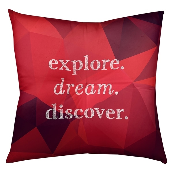 Quotes Faux Gemstone Explore Dream Discover Quote Floor Pillow - Square Tufted