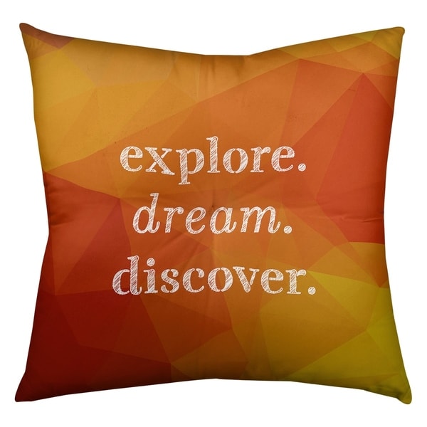 Quotes Faux Gemstone Explore Dream Discover Quote Floor Pillow - Square Tufted