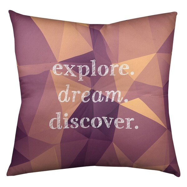 Quotes Faux Gemstone Explore Dream Discover Quote Floor Pillow - Square Tufted