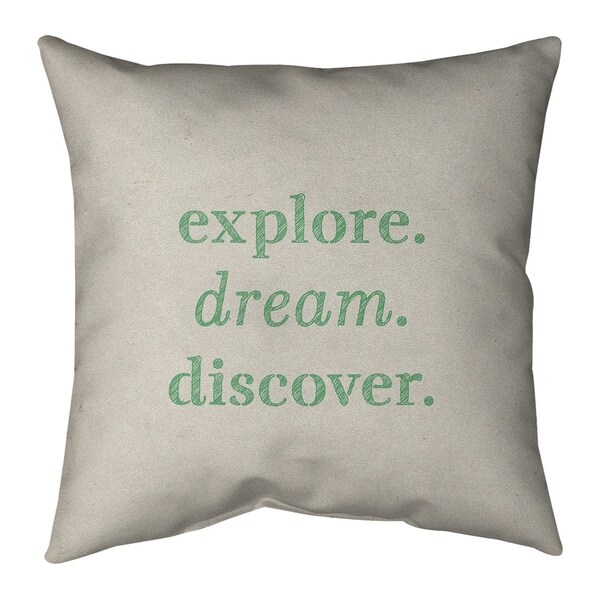 Quotes Handwritten Explore Dream Discover Quote Floor Pillow - Standard