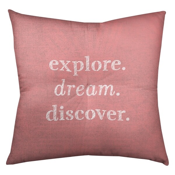 Quotes Handwritten Explore Dream Discover Quote Floor Pillow - Square Tufted