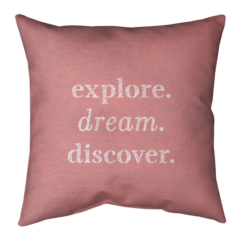 Quotes Handwritten Explore Dream Discover Quote Floor Pillow - Standard 