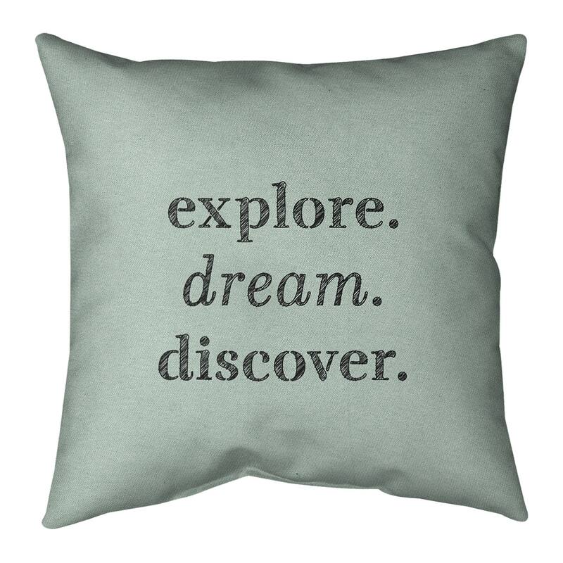 Quotes Handwritten Explore Dream Discover Quote Pillow (w/Rmv Insert