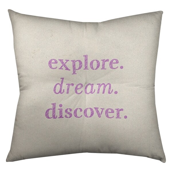 Quotes Handwritten Explore Dream Discover Quote Floor Pillow - Square Tufted