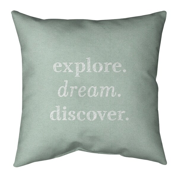 Quotes Handwritten Explore Dream Discover Quote Pillow-Faux Suede