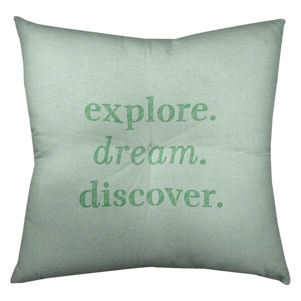 Quotes Handwritten Explore Dream Discover Quote Floor Pillow - Square Tufted