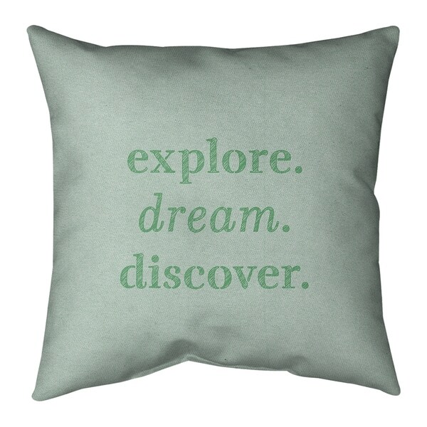 Quotes Handwritten Explore Dream Discover Quote Pillow-Faux Suede