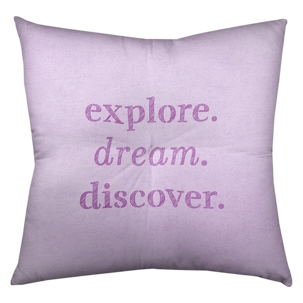 Quotes Handwritten Explore Dream Discover Quote Floor Pillow - Square Tufted