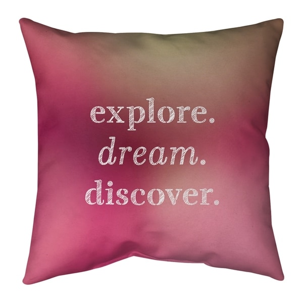 Quotes Multicolor Background Explore Dream Discover Quote Pillow-Cotton Twill