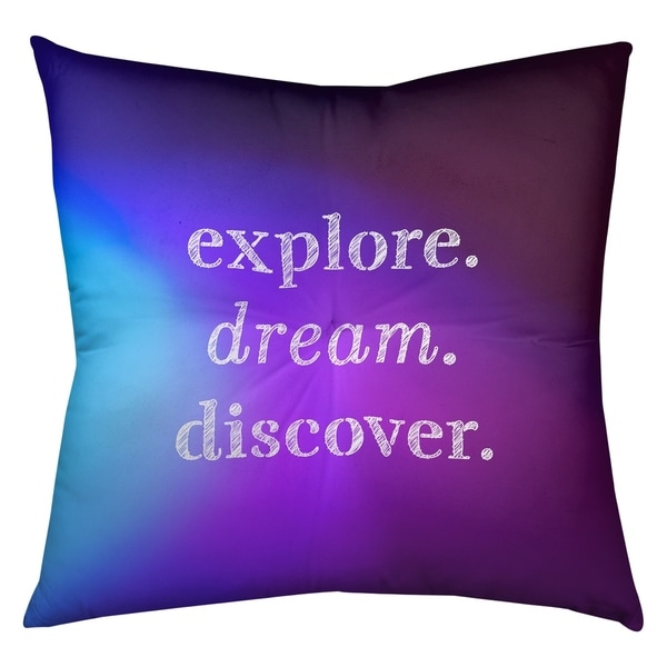Quotes Multicolor Background Explore Dream Discover Quote Floor Pillow - Square Tufted