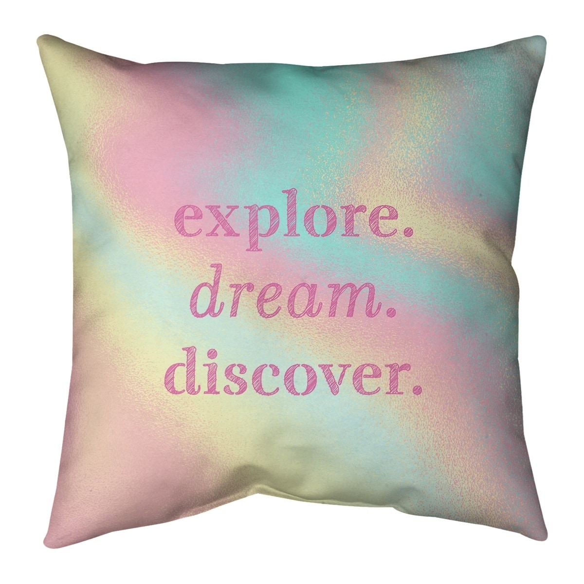 Quotes Multicolor Background Explore Dream Discover Quote Pillow Faux Suede Overstock 30308093