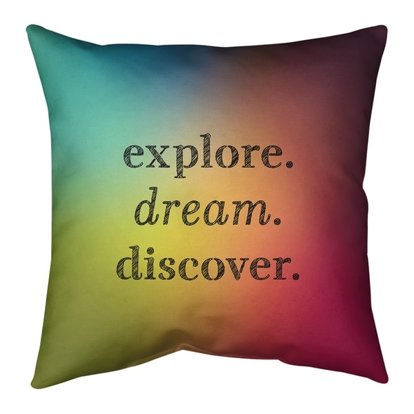 Quotes Multicolor Background Explore Dream Discover Quote Floor Pillow - Standard