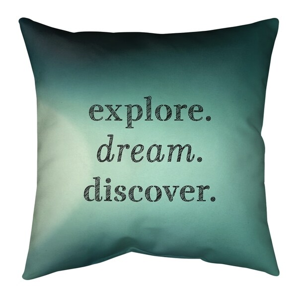 Quotes Multicolor Background Explore Dream Discover Quote Pillow-Spun Polyester