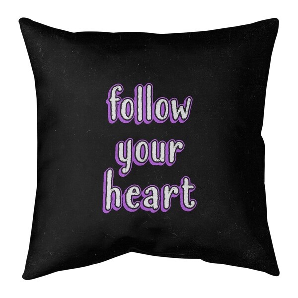 Quotes Follow Your Heart Quote Chalkboard Style Pillow-Faux Suede