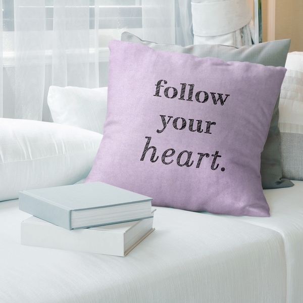 Quotes Handwritten Follow Your Heart Quote Pillow-Faux Suede