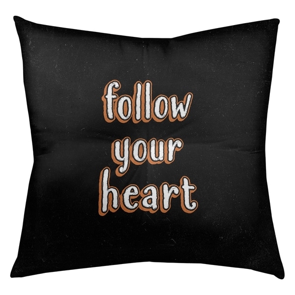 Quotes Follow Your Heart Quote Chalkboard Style Floor Pillow - Square Tufted