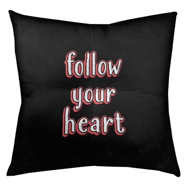 Quotes Follow Your Heart Quote Chalkboard Style Floor Pillow - Square Tufted