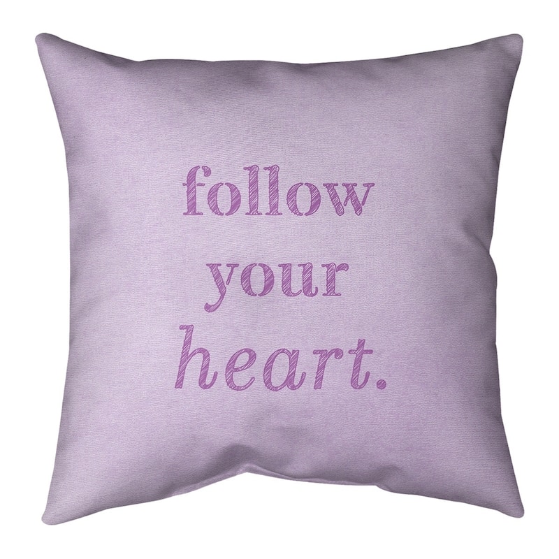 Quotes Handwritten Follow Your Heart Quote Pillow (w/Rmv Insert)-Spun ...