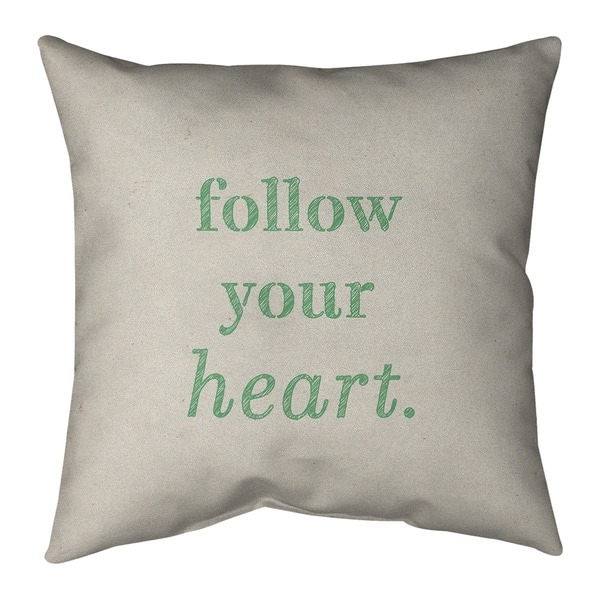 Quotes Handwritten Follow Your Heart Quote Pillow-Faux Suede ...