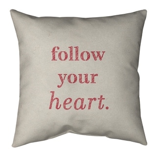 Quotes Handwritten Follow Your Heart Quote Pillow-faux Suede - Bed Bath 